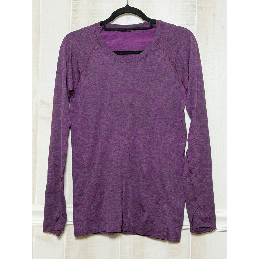 Lululemon Women's Run Swiftly Tech Long Sleeve Crew Top Heathered‎ Purple Size 8